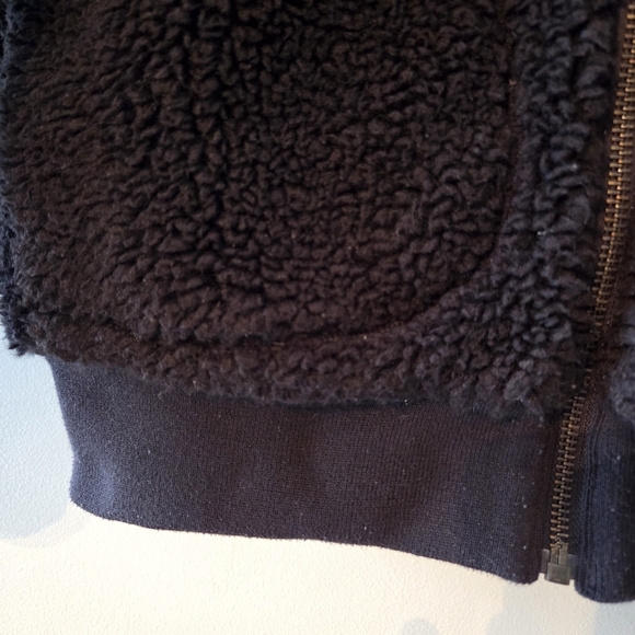 Aritzia Wilfred Free Winter Casual Funnel Neck Chunky Teddy Jacket Black Sz XXS - Picture 10 of 16